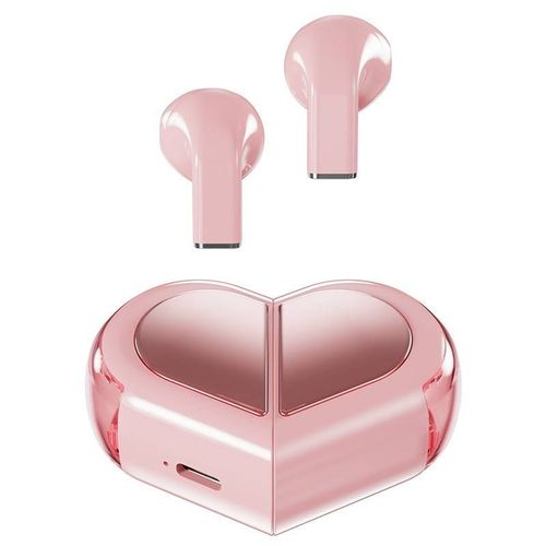 Super Mini Invisible In-Ear Earphone Lovely Pink Stereo Ear Buds 2 in 1 Rotation Mini Heart Shaped K520 TWS Wireless Earbuds