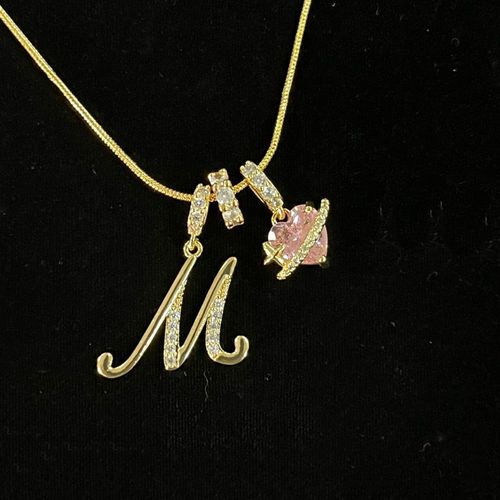 Hot Selling M Letter Necklace 18K Gold Plated Stainless Steel Chain for Women