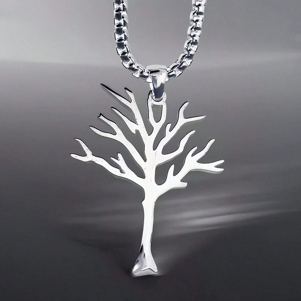 Popular Sliver Life Tree Pendant Necklace Metal Keel Chain Necklace for Women Men Beach Vacation Party Jewelry Gifts