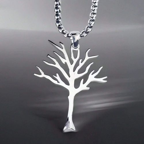 Popular Sliver Life Tree Pendant Necklace Metal Keel Chain Necklace for Women Men Beach Vacation Party Jewelry Gifts