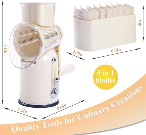 Multifunctional Stainless Steel Hand-Cranked Vegetable Cutter Wavy Knife Fruit & Vegetable Slicer Shredder Tool