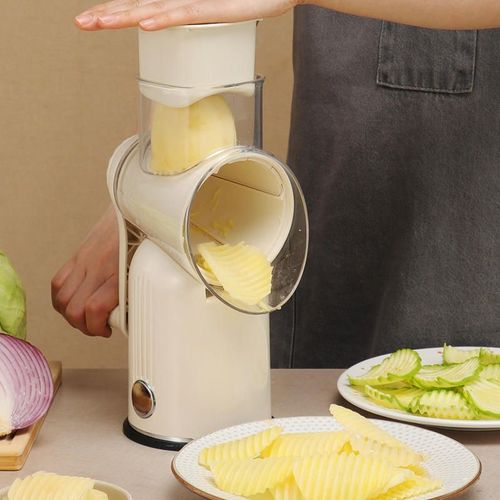 Multifunctional Stainless Steel Hand-Cranked Vegetable Cutter Wavy Knife Fruit & Vegetable Slicer Shredder Tool