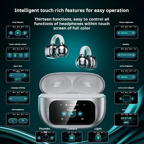 Long Battery Life Smart Bluetooth Earbuds with AI Translator  Display 144 Languages Support Wireless Earphone for Work