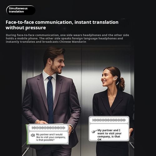 Long Battery Life Smart Bluetooth Earbuds with AI Translator  Display 144 Languages Support Wireless Earphone for Work