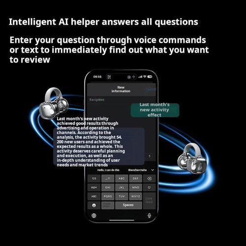 Long Battery Life Smart Bluetooth Earbuds with AI Translator  Display 144 Languages Support Wireless Earphone for Work