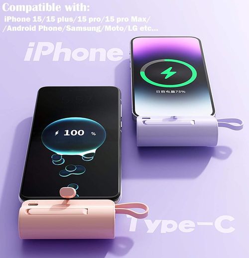 Mini Portable Capsule 5000mAh Type C LED Display Mobile Charger for iPhone for Samsung 10W Output Power Bank