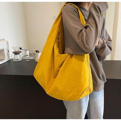 Korean Hot Sale Custom Solid Color Nylon Canvas Satchel Shoulder Bag Loose High Quality Big Capacity Commute Shopping Girl Bag