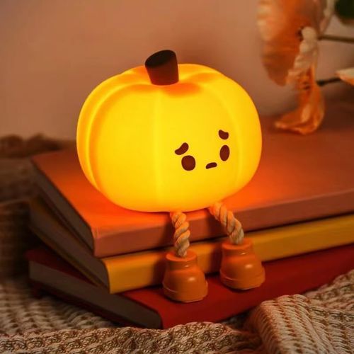 Kids Festival Cute Small Lantern Pumpkin Silicone Night Light Gift Room Decor Warm Night Light Lamp Cartoon Child Silicone Lamp