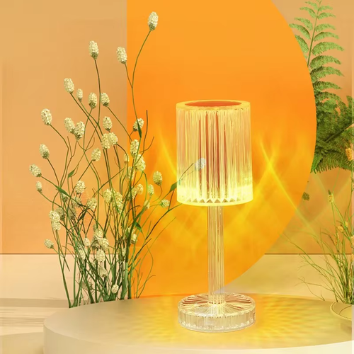 LED 16 colors Crystal Table Lamp Touch Remote Control Acrylic Night Lamp Romantic Bar Atmosphere Lamp Rechargeable Changing Night Light