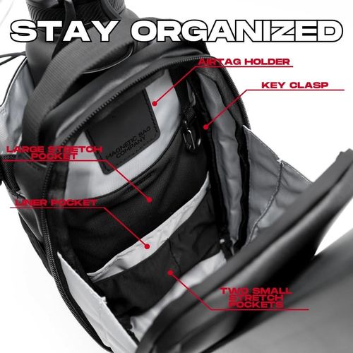 CustomWaterproof Nylon Zipper Magnet Phone Crossbody Pouch Sport Fitness Water Bottle Holder Magnetic Gym Bag for Gym with Strap（ Delivery in 3 days ）