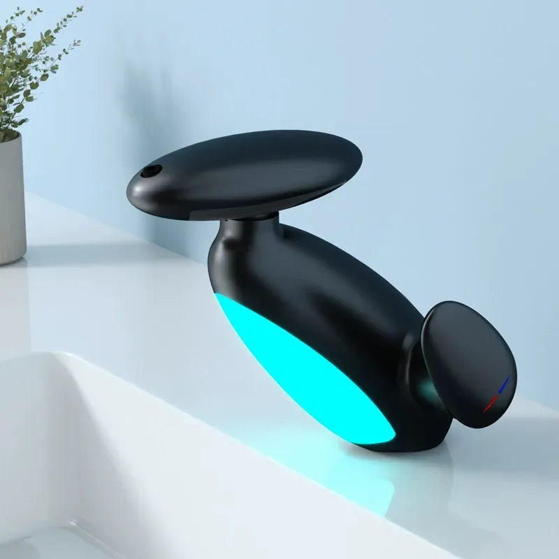 New Design Best Price of LED Ambient Light Wash Basin Pull Out Lavatory Basin Faucet Bathroom Faucets