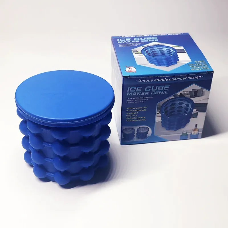Ice Cube Mold Large Press Type Easy Release Ice Tray Maker Circular Portable Silicone Ice Cube Cup with Lid