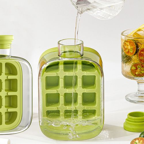 Portable New Clear Green 500ml 2 in 1 Ice Cube Bottle Ice Bottles Cool Summer Ice Bottle Cup Water Cup Icecube Drink