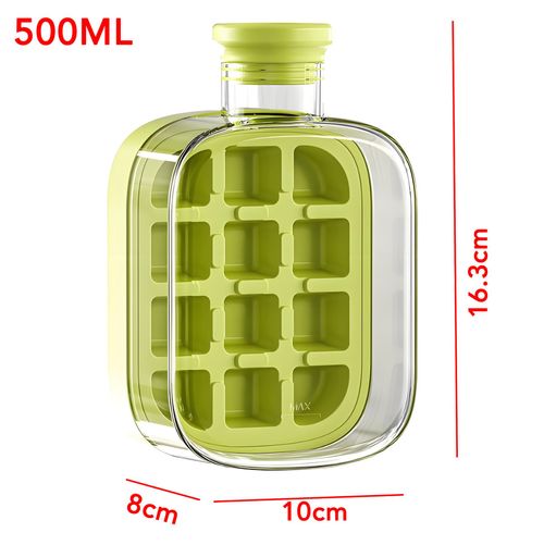 Portable New Clear Green 500ml 2 in 1 Ice Cube Bottle Ice Bottles Cool Summer Ice Bottle Cup Water Cup Icecube Drink