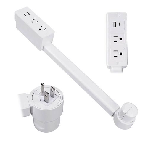 Hot British Standard Sale Electrical Outlet Extender 2 Ac Power Outlets and 2 USB Charging Ports Extends 22 34 Rotates 180 Use Behind Couches