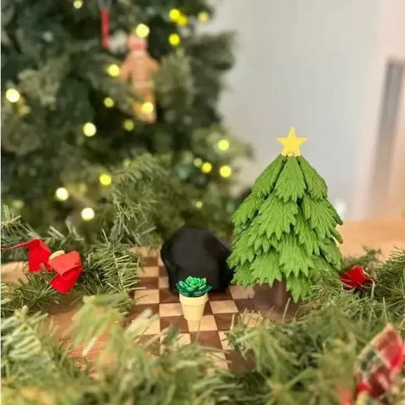 3D Christmas Tree Shaped Coasters Retractable Kitchen Dining Room Santa Gift Ornaments Decorative Heat Mat