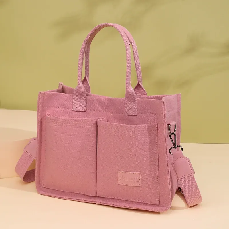 New Products Hot Selling Holiday Women's Canvas Bag Retro Canvas Shoulder Bag Large Capacity Women's Shopping Bag