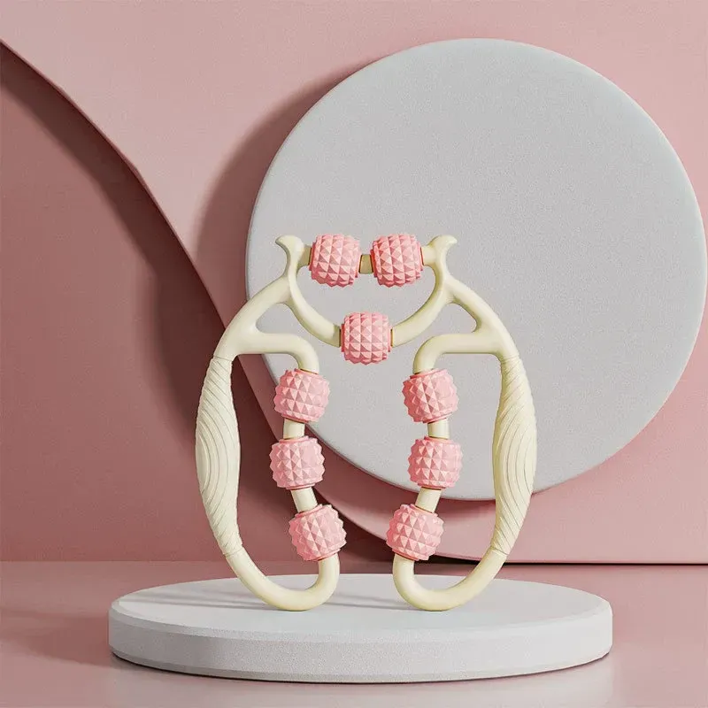 Massage Roller Thin Leg Ring Clamp Leg Yoga Muscle Foam 9 Wheel Massage Roller Stick Relaxer Muscle Foam Massage Roller