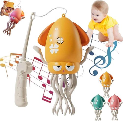 New Products Electric Induction Obstacle Avoidance Crawling Interactive Squid Game Dancing Octopus Toy With Light for Toddler