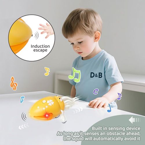 New Products Electric Induction Obstacle Avoidance Crawling Interactive Squid Game Dancing Octopus Toy With Light for Toddler