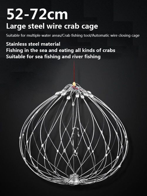 Automatic Steel Wire Crab Trap for Freshwater and Saltwater Fishing Efficient Fishing Cage for Catching Crabs