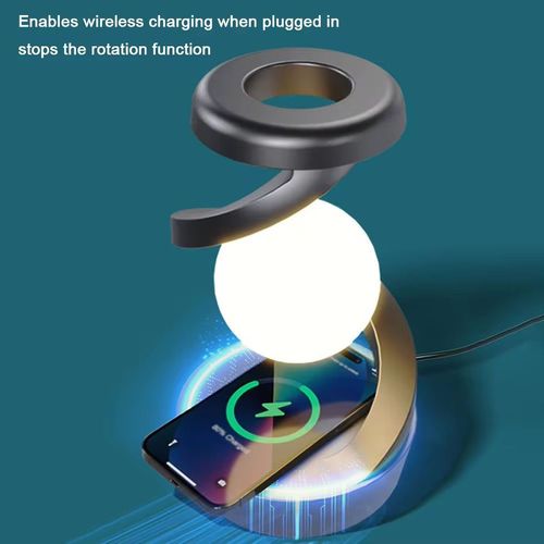 Modern Design Rotary Suspension Wireless Charging Table Lamp RGB Atmosphere Night Light with