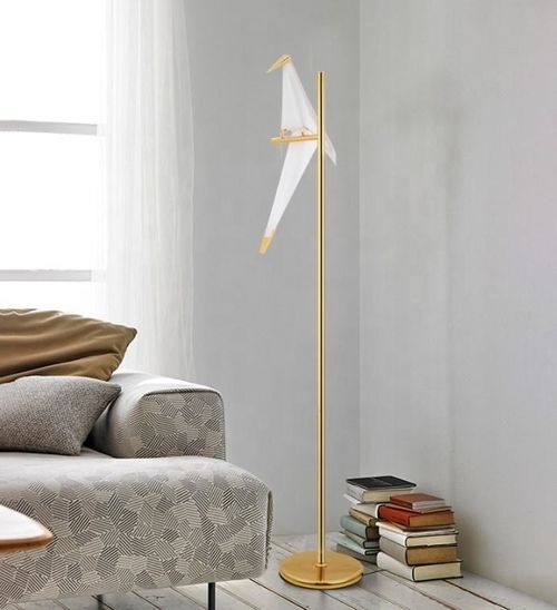 Modern Nordic Simple Design Paper Crane LED Floor Lamp for Bedroom Living Room Villa Home Decor