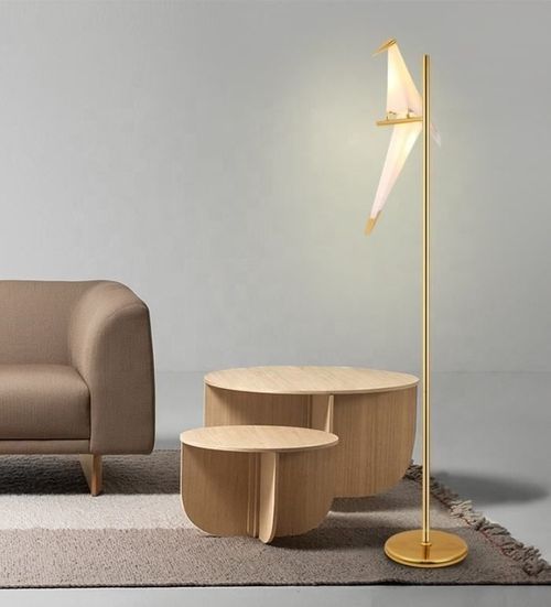 Modern Nordic Simple Design Paper Crane LED Floor Lamp for Bedroom Living Room Villa Home Decor