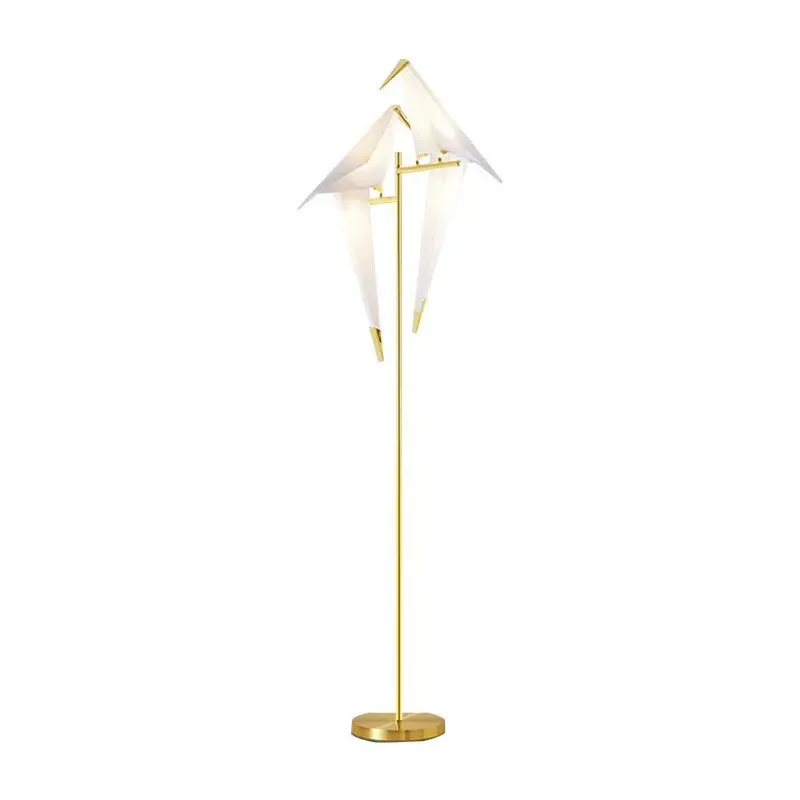 Modern Nordic Simple Design Paper Crane LED Floor Lamp for Bedroom Living Room Villa Home Decor