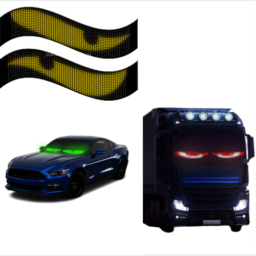 Remote Control Programmable Devil's Eye LED Animated Eyes for Cars Led Indicator Light LED Matrix Pixel Display