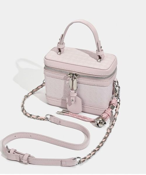 Pink Woven Handbag Box Bag Crossbody Small Square Bag