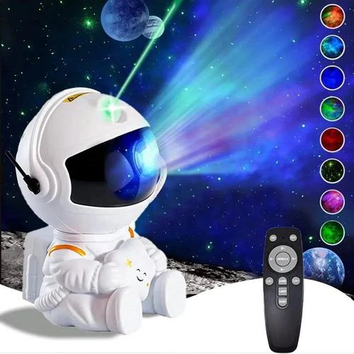 Galaxy Projector Baby Astronaut Lamp with Starry Night Light Ocean Wave Effect for Bedroom USB Power Desk Lamp