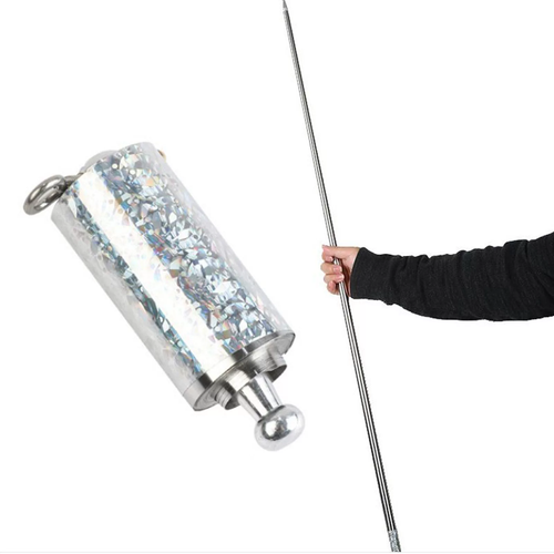 130cm Silver Steel Appearing Cane Pocket Magician Staff Magic Stage Trick Gimmick Wand Telescopic Rod Metal Staff