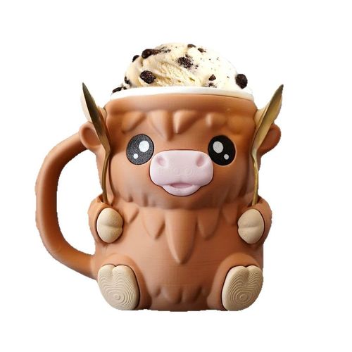 Highland Cow Ice Pint Holder Ice cream cup