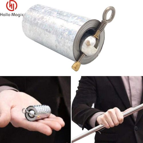 130cm Silver Steel Appearing Cane Pocket Magician Staff Magic Stage Trick Gimmick Wand Telescopic Rod Metal Staff