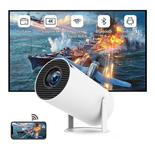 New HY300 4K WiFi HD Android 13 Version 5G Bluetooth Portable Home Mini Projector