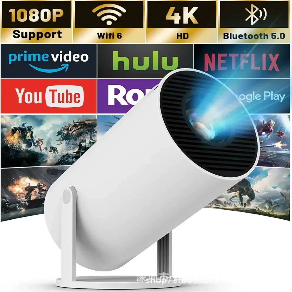 New HY300 4K WiFi HD Android 13 Version 5G Bluetooth Portable Home Mini Projector
