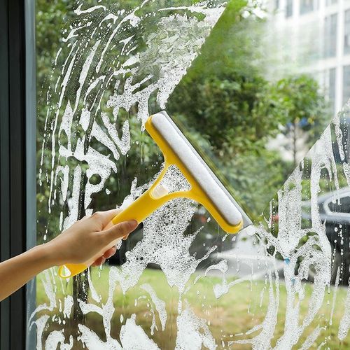 3 in 1 Double-side Glass Wiper Multifunctional Car Windshield Window Cleaner Windows Squeegee with Spray Bottle