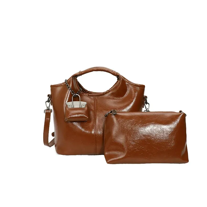 Women's 2025 Vintage Canvas Tote Bag with Detachable Pouch - Spacious Versatile Shoulder Bag for Work