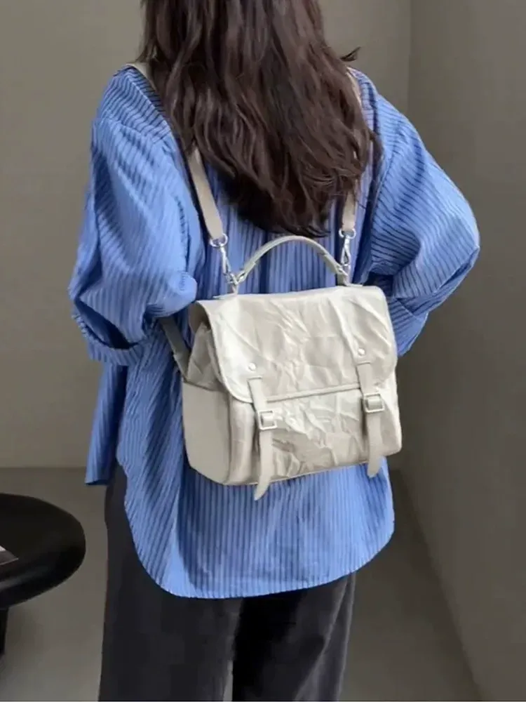 Women's 2025 Summer White Backpack - Spacious Commuter Bag, Unique Design