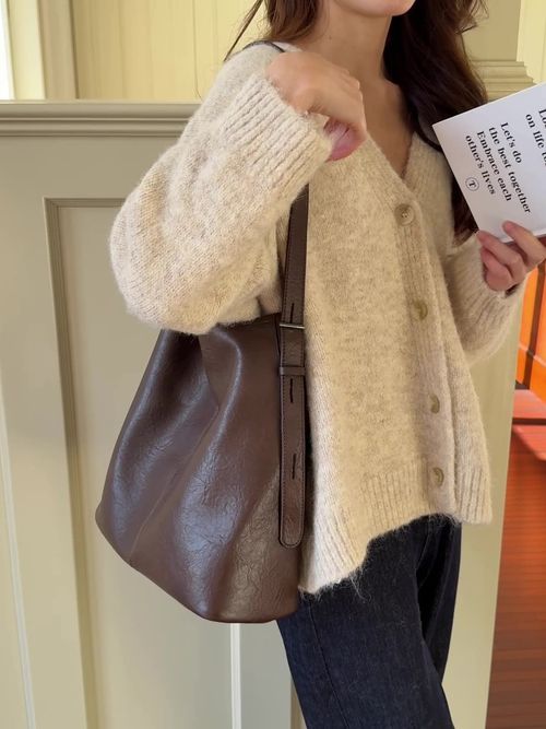 High-grade soft leather large capacity versatile minimalist commuting women's shoulder crossbody tote bag