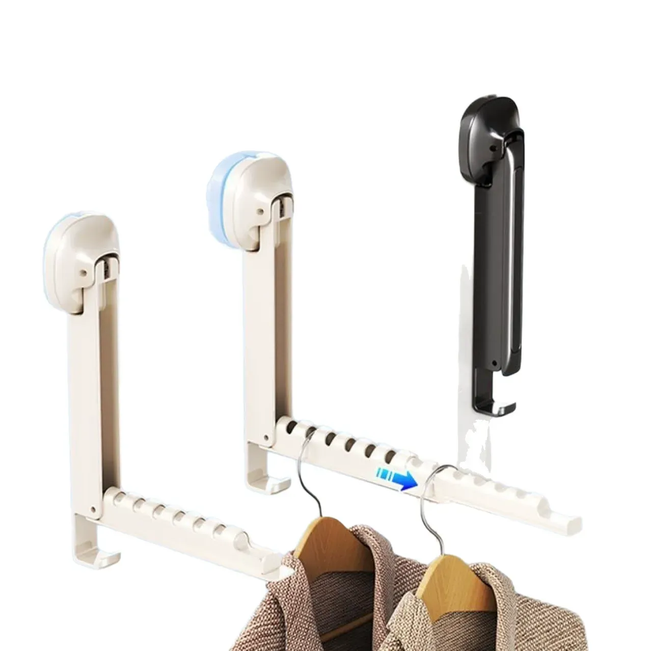 Suction cup punch-free balcony multifunctional retractable clothes drying rack indoor clothes drying artifact Special for tiles and glass