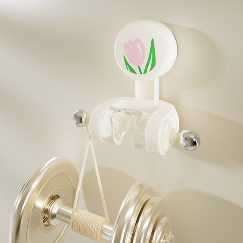 Cute Tulip Adjustable Shower Holder Punch-Free Suction Cup Removable Wall Shower Rack for Bathroom