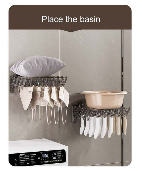 Household folding clothes hanger with suction cup balcony clothes drying rack clothes and socks storage rack for tiles and glass