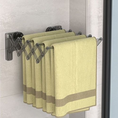 Household folding clothes hanger with suction cup balcony clothes drying rack clothes and socks storage rack for tiles and glass