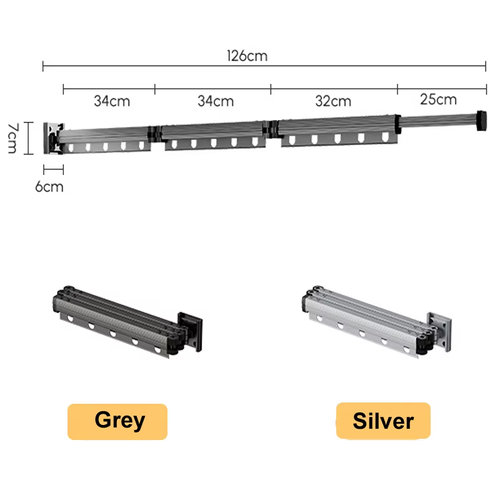 Aluminum Alloy Telescopic Clothes Rod Wall-Mounted No-Drill Suction Cup Type Balcony Folding Clothes Drying Special for tiles and glass