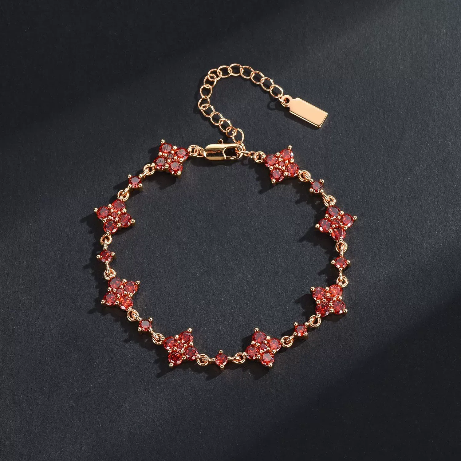 Super flash high-end bracelet Colorful four-leaf clover micro-diamond bracelet