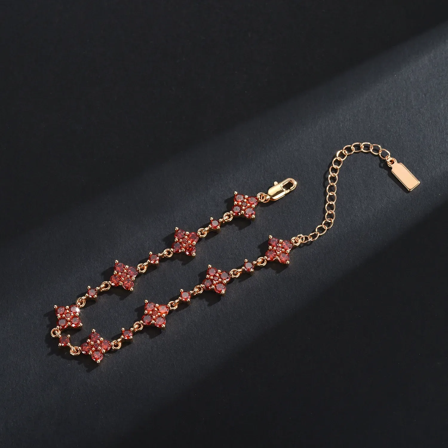 Super flash high-end bracelet Colorful four-leaf clover micro-diamond bracelet