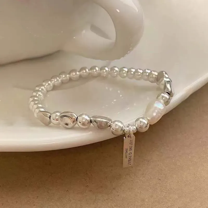 Premium  Baroque Pearl Bracelets Women's Minimalist Silver Bracelets
