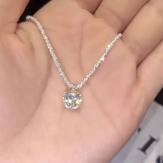 Titanium steel non-fading starry sky zircon necklace light luxury temperament necklace